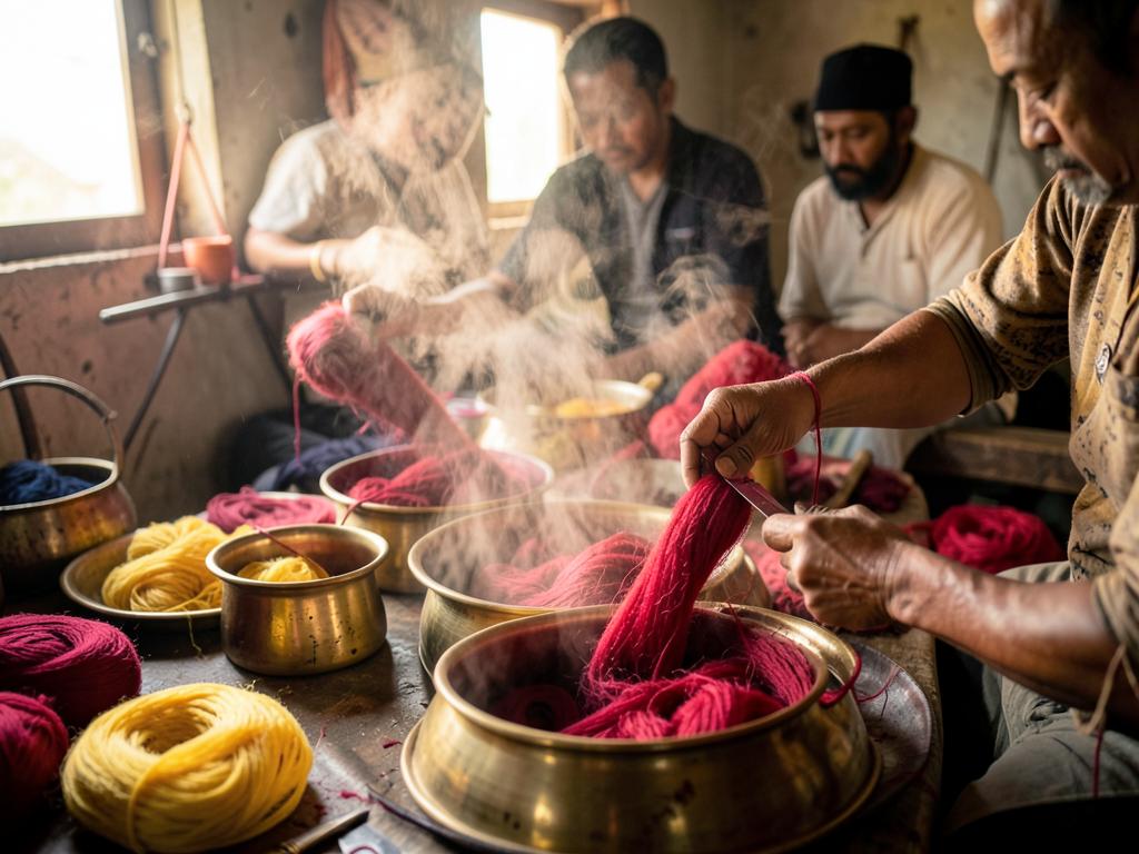 A dyeing unit near the temple tanks